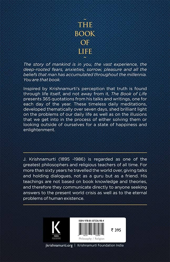 The Book of Life: J. Krishnamurti: 9788187326984: Amazon.com